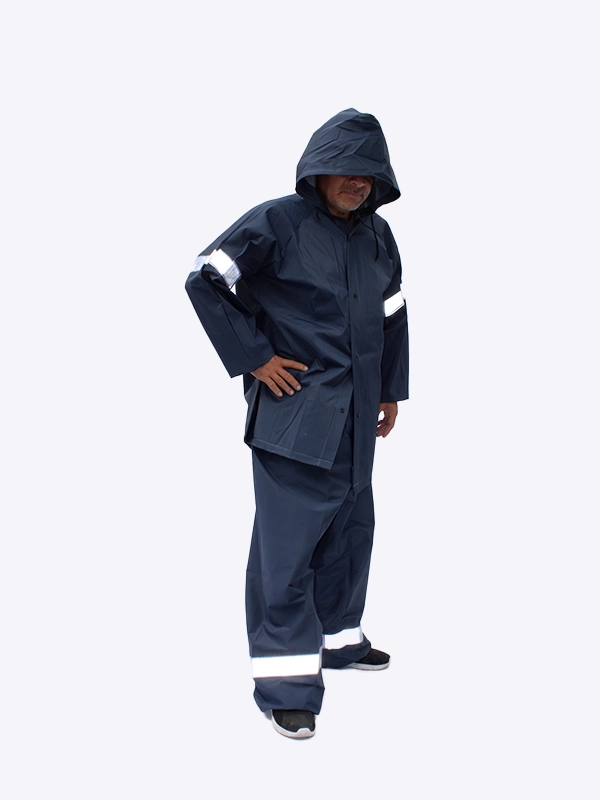 Impermeable de Poliforro Tipo Gabardina con Reflejante